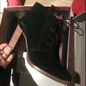 Franco Sarto Blk Suede Booties Sz 8.5 New in Box!